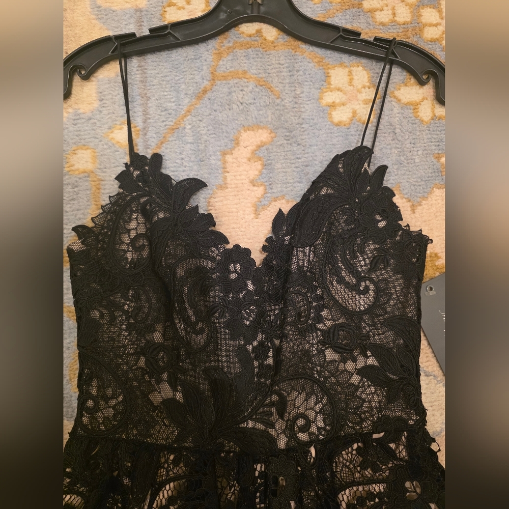NWT Monique Lhuillier Lace Spaghetti Strap Silk-Lined Dress Size 4 - Picture 4 of 6